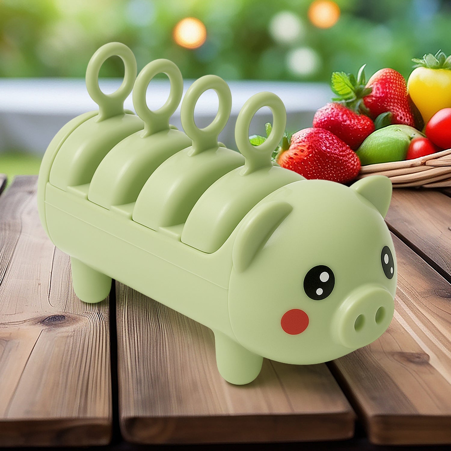 Pig Shape Mold Ice Candy, sicle Mold Ice, Plastic Ice Candy Maker Kulfi Maker Molds Set with 4 Cups Pig Shape Mold Ice Candy, sicle Mold Ice, Plastic Ice Candy Maker Kulfi Maker Molds Set with 4 Cups